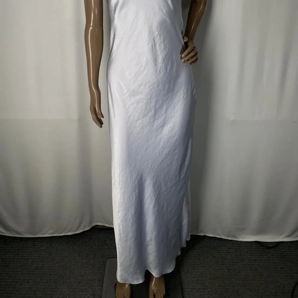 NEW THEORY Womens Maxi Dress Hydrangea Purple Size S Scoop Neck Cowl Back - Picture 4 of 10